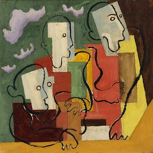 Trois Personnages [1928] by Louis Marcoussis [1883–1941]